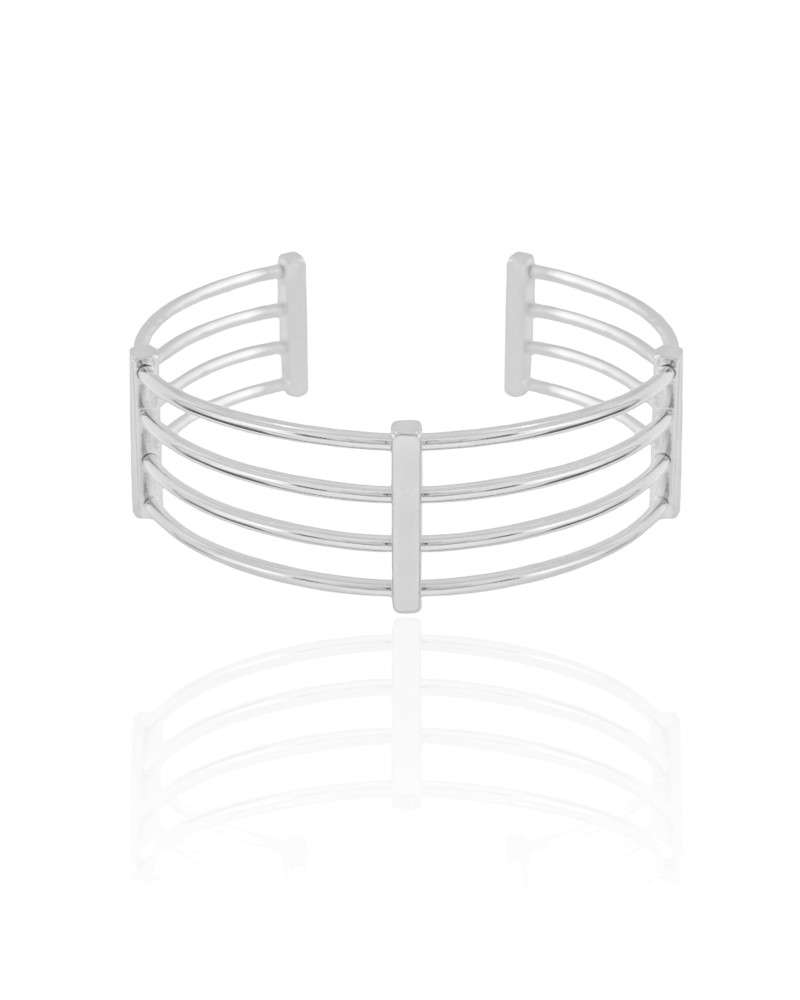 Bracelete Fios 2 cm Ródio Branco