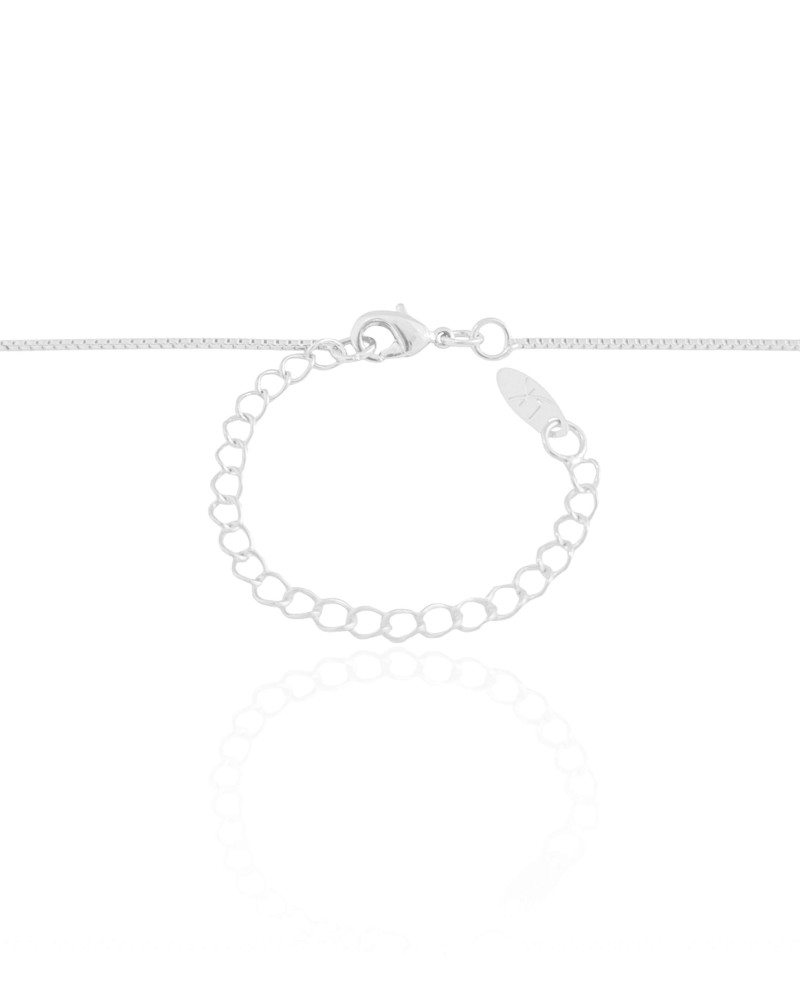 Gargantilha Veneziana Oval Ondas Ródio Branco