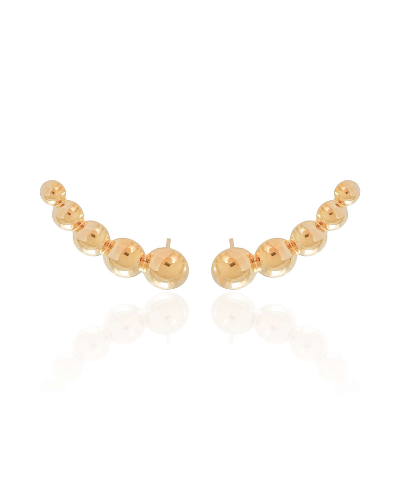 Ear Cuff Bolas Lisas 3.0 cm Banhado a Ouro 18K