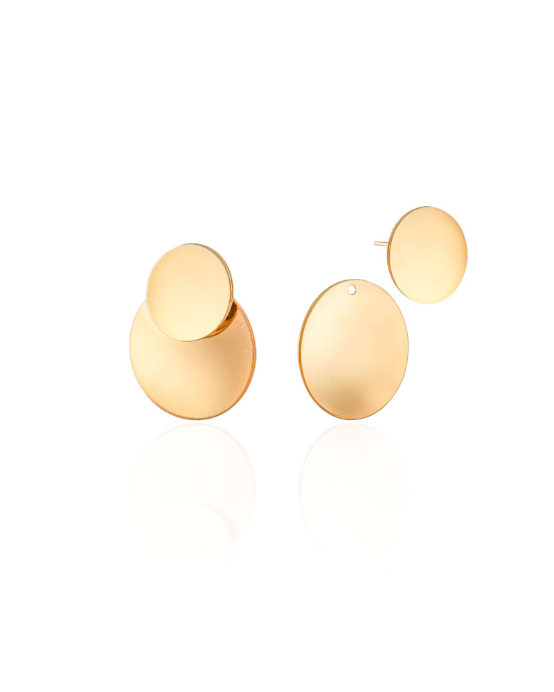 Ear Jacket Redondo Liso Banhado a Ouro 18K