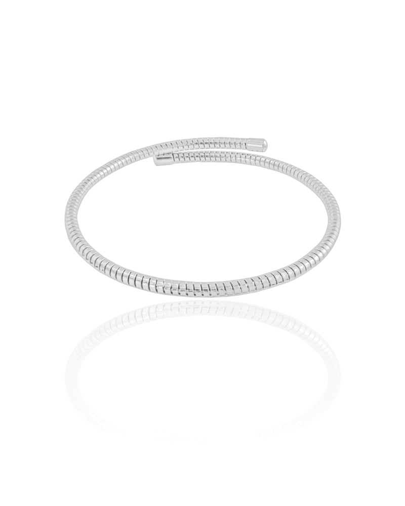 Bracelete Mola Espiral Ródio Branco