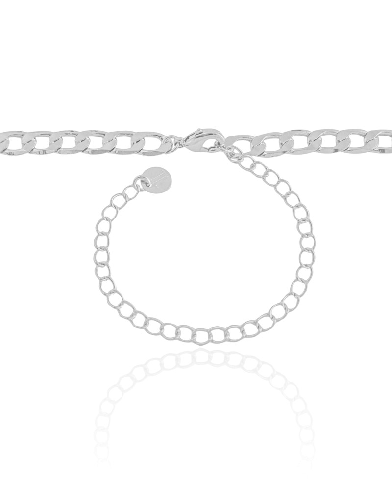 Gargantilha Grumet Coração Liso Ródio Branco