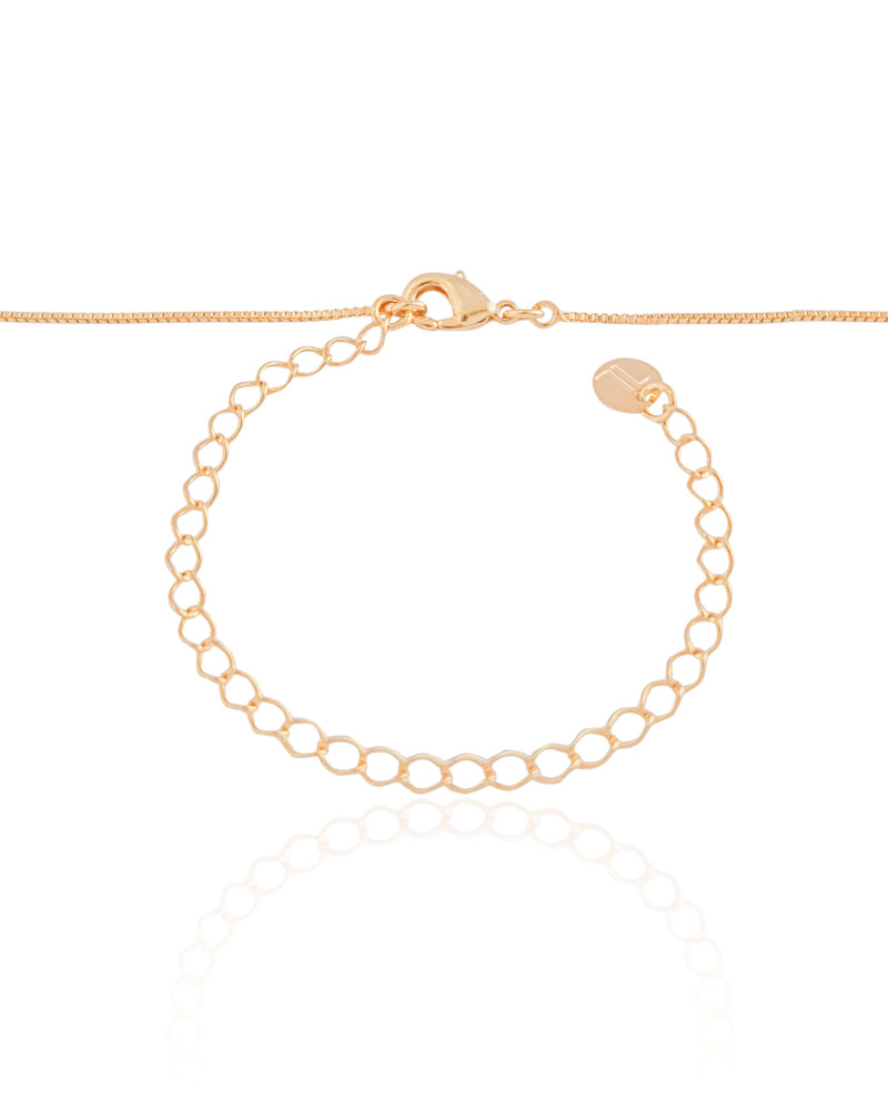 Gargantilha Veneziana Pingente Ondulado Banhado a Ouro 18K - 40 cm