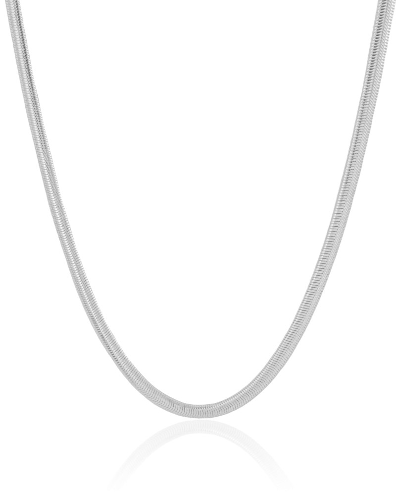 Choker Snake 4 mm Ródio Branco