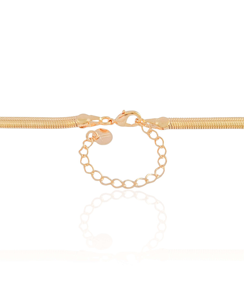 Gargantilha Snake 4 mm Banhado a Ouro 18K