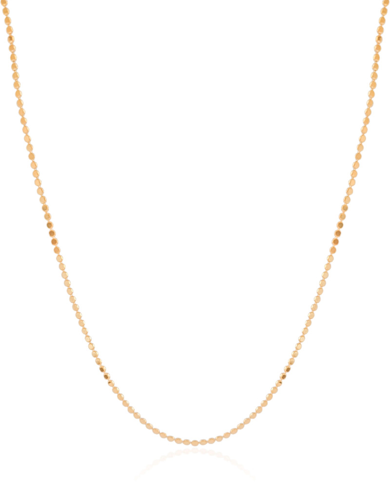 Gargantilha Longa Bolinhas Achatadas Banhado a Ouro 18K