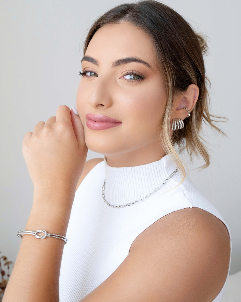 Bracelete Nó Ródio Branco