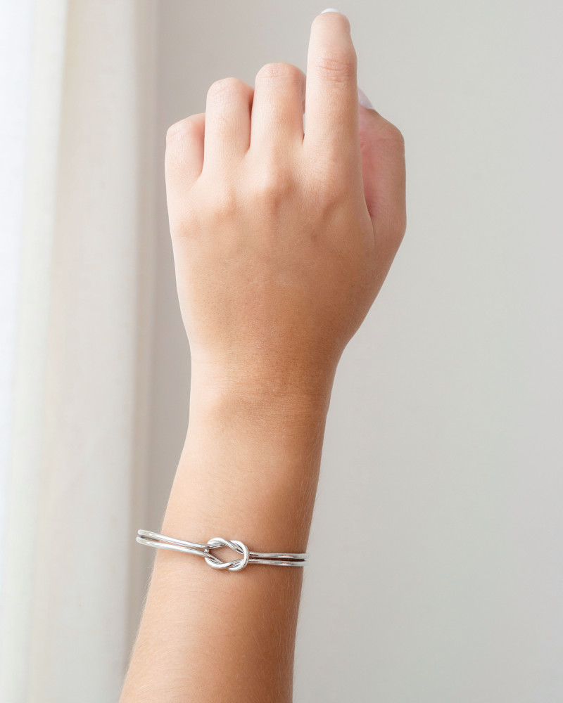 Bracelete Nó Ródio Branco