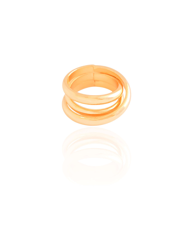 Anel Filetes Entrelaçados Tamanho 18 Banhado a Ouro 18K