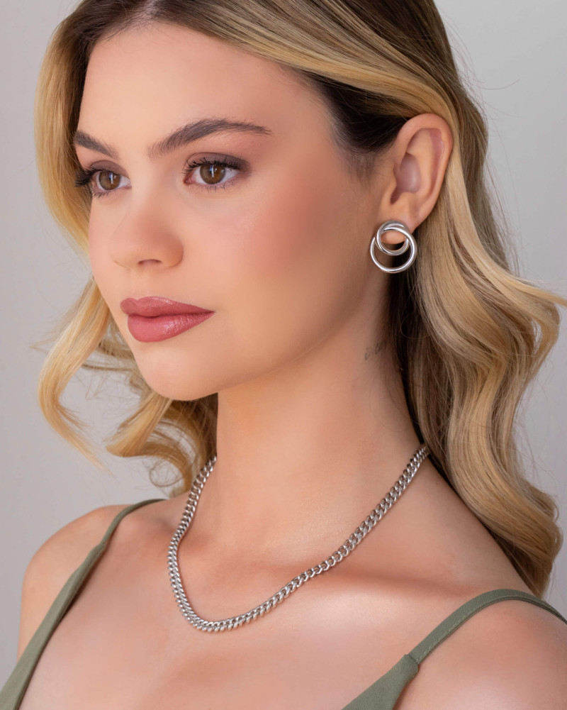 Gargantilha Grumet 6 mm Ródio Branco - 45 cm