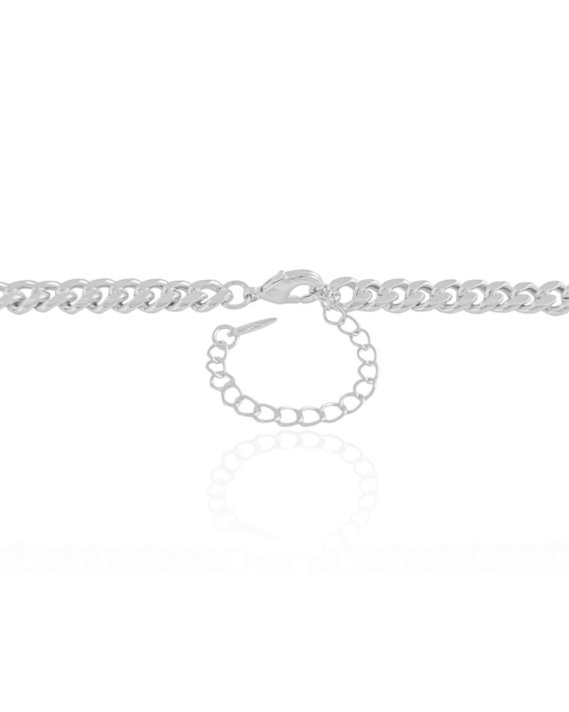 Gargantilha Grumet 6 mm Ródio Branco - 45 cm