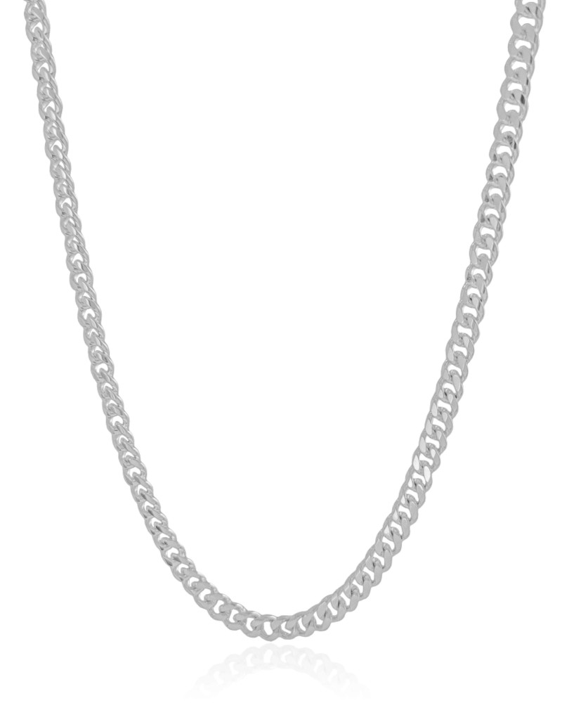 Gargantilha Grumet 6 mm Ródio Branco - 45 cm