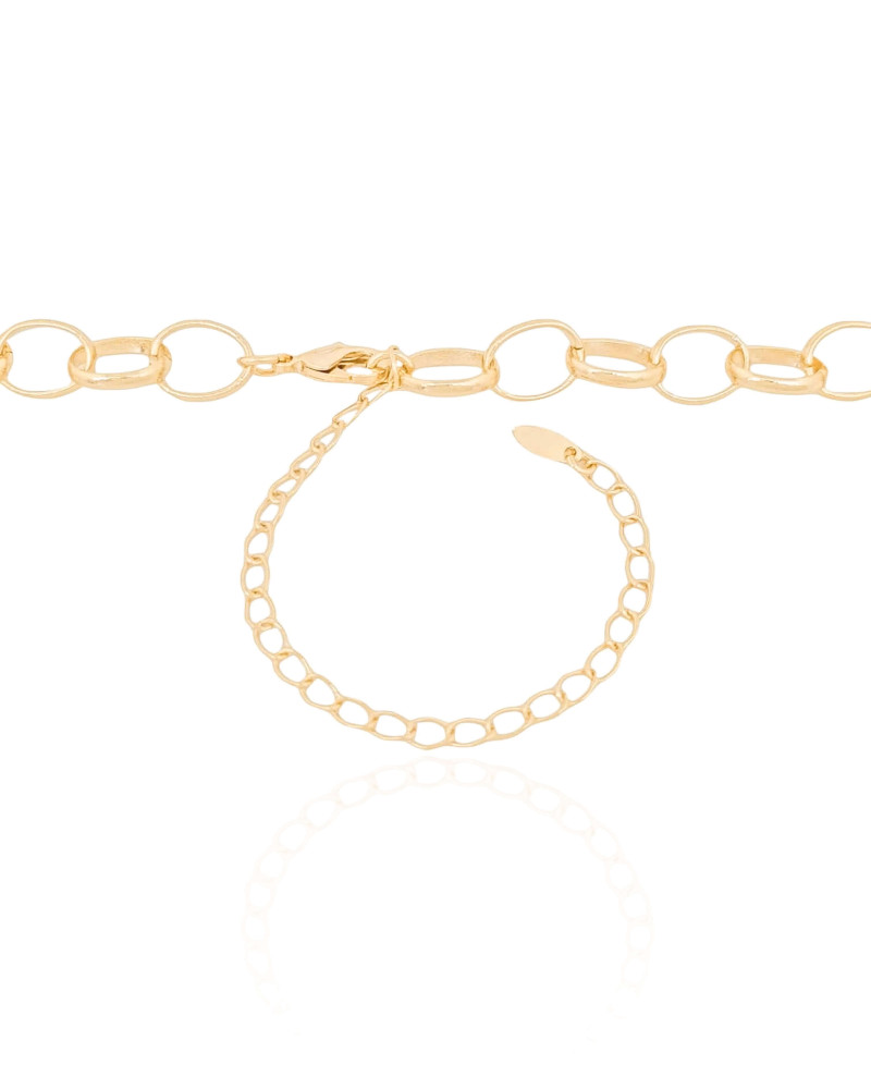 Choker Elos Ovais Lisos Banhado a Ouro 18K