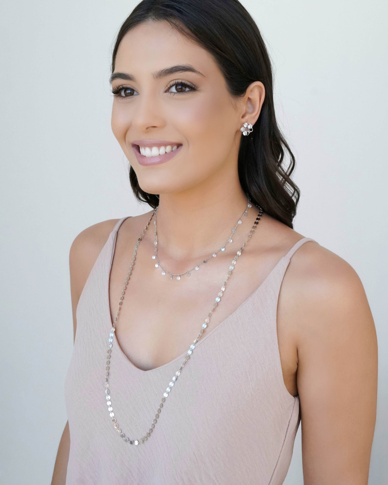 Brinco Redondo Pontos de Luz Cristal Ródio Branco