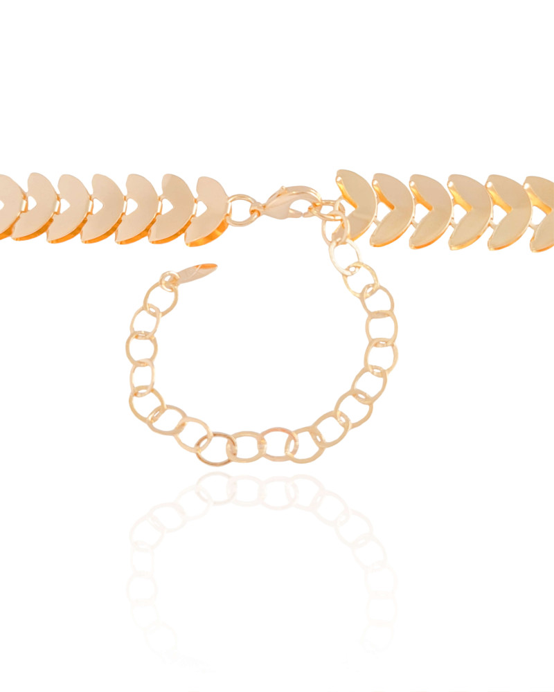 Choker Escamas 12 mm Banhado a Ouro 18K