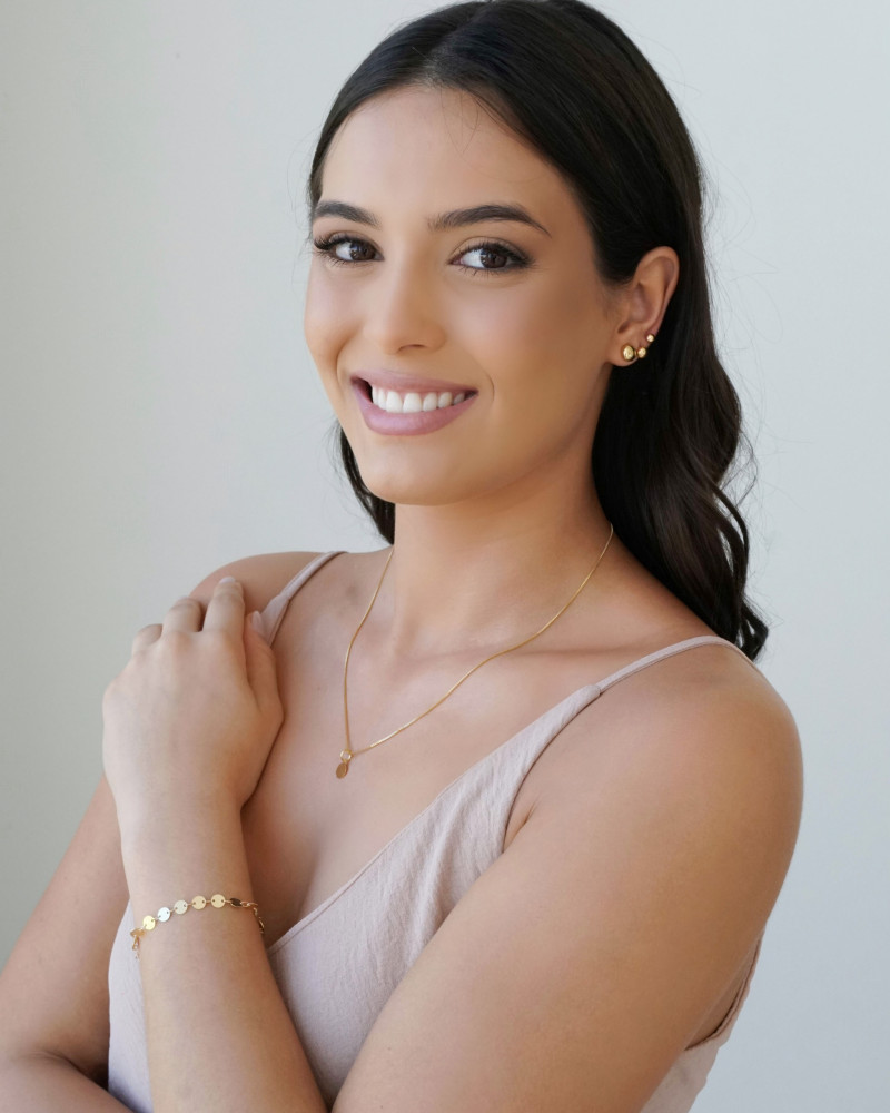 Pulseira Plaquinhas Redondas Flat 6 mm Banhado a Ouro 18K