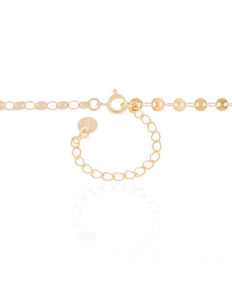 Gargantilha Plaquinhas Redondas 4 mm Banhado a Ouro 18K