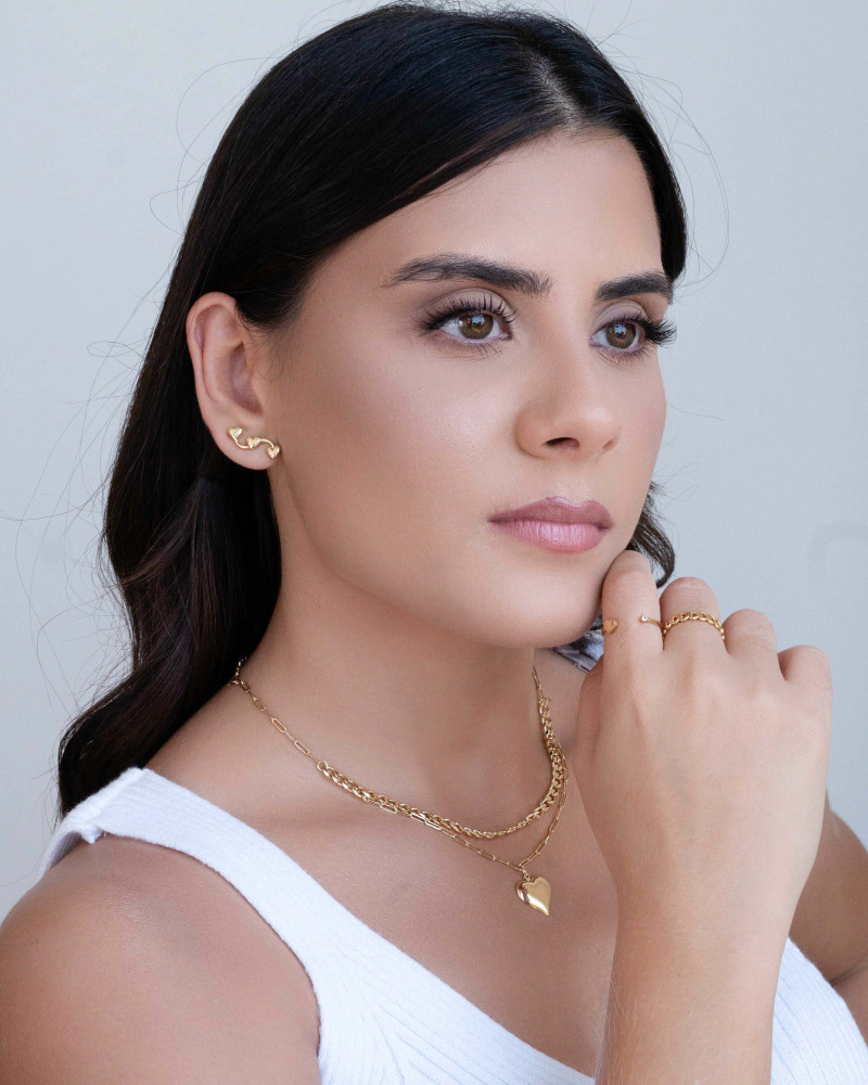 Anel Corações Vazados Tamanho 12 Banhado a Ouro 18K