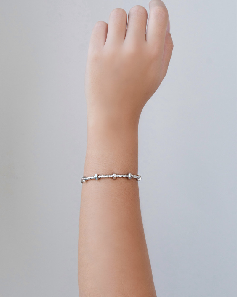 Bracelete Parafusos Ródio Branco