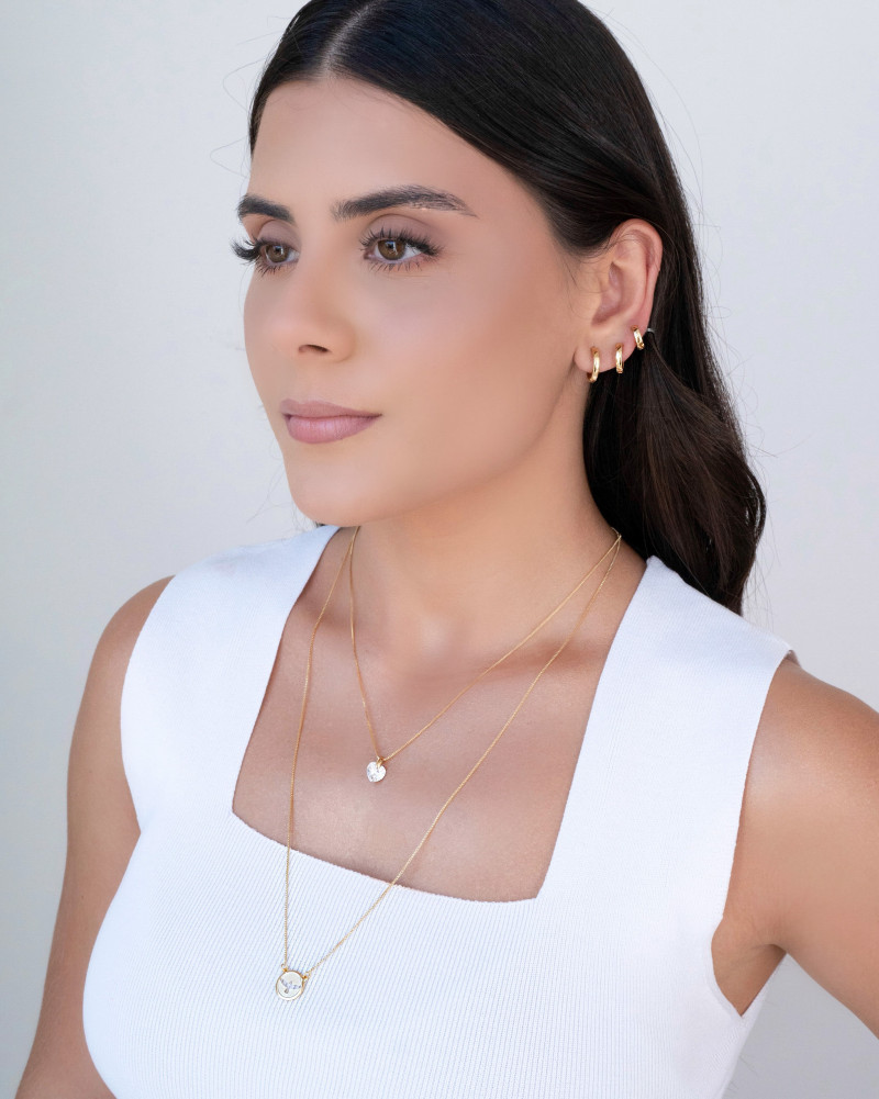 Gargantilha Veneziana Coração Zircônia Banhado a Ouro 18K