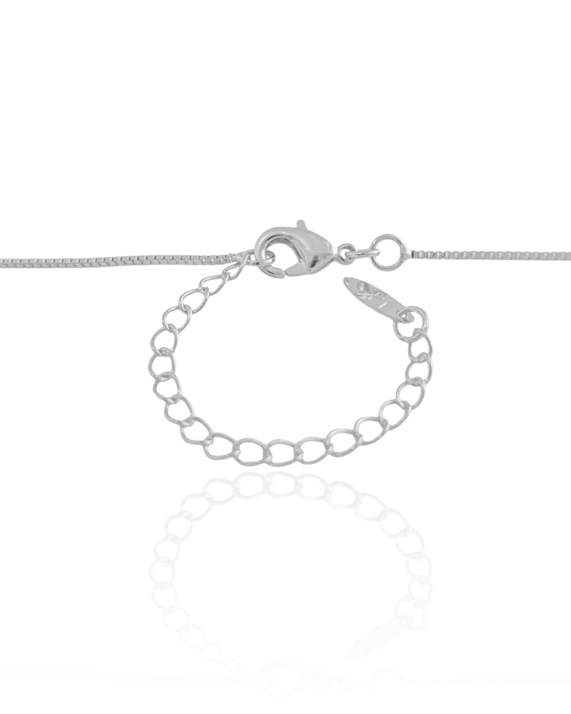 Gargantilha Veneziana Triângulo Orgânico Ródio Branco