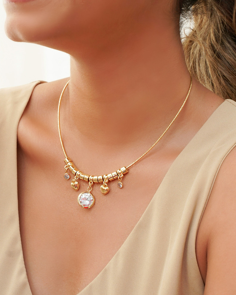 Aro Flexível Pingentes Banhado a Ouro 18K