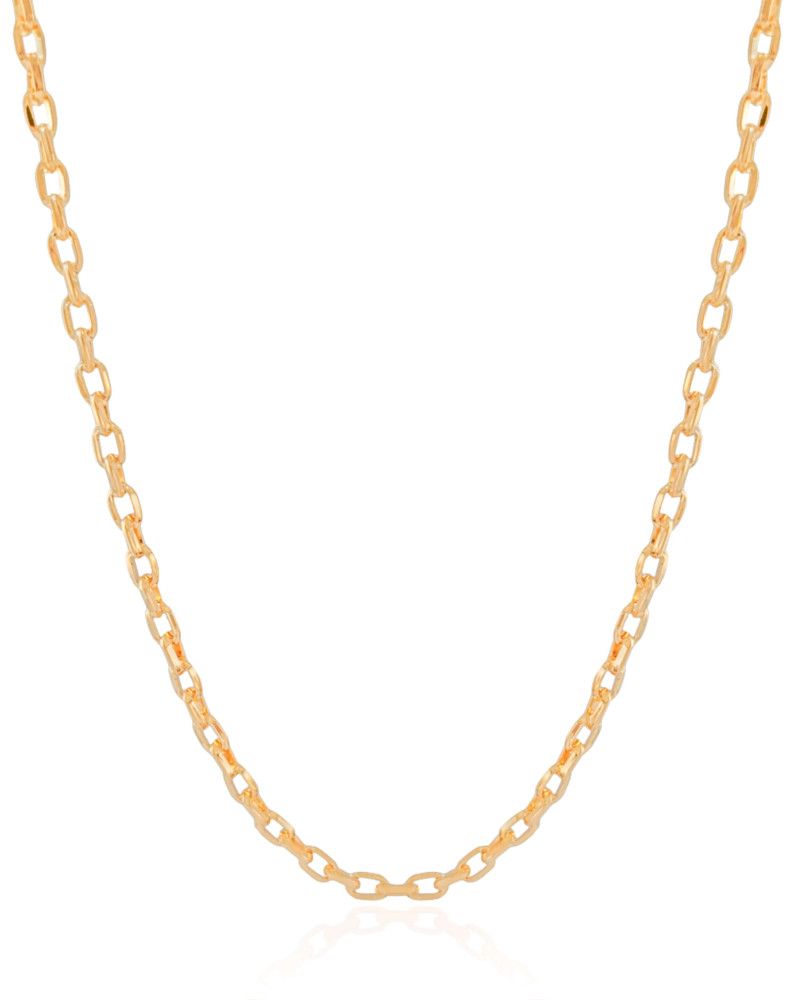 Gargantilha Elos Lisos Banhado a Ouro 18K