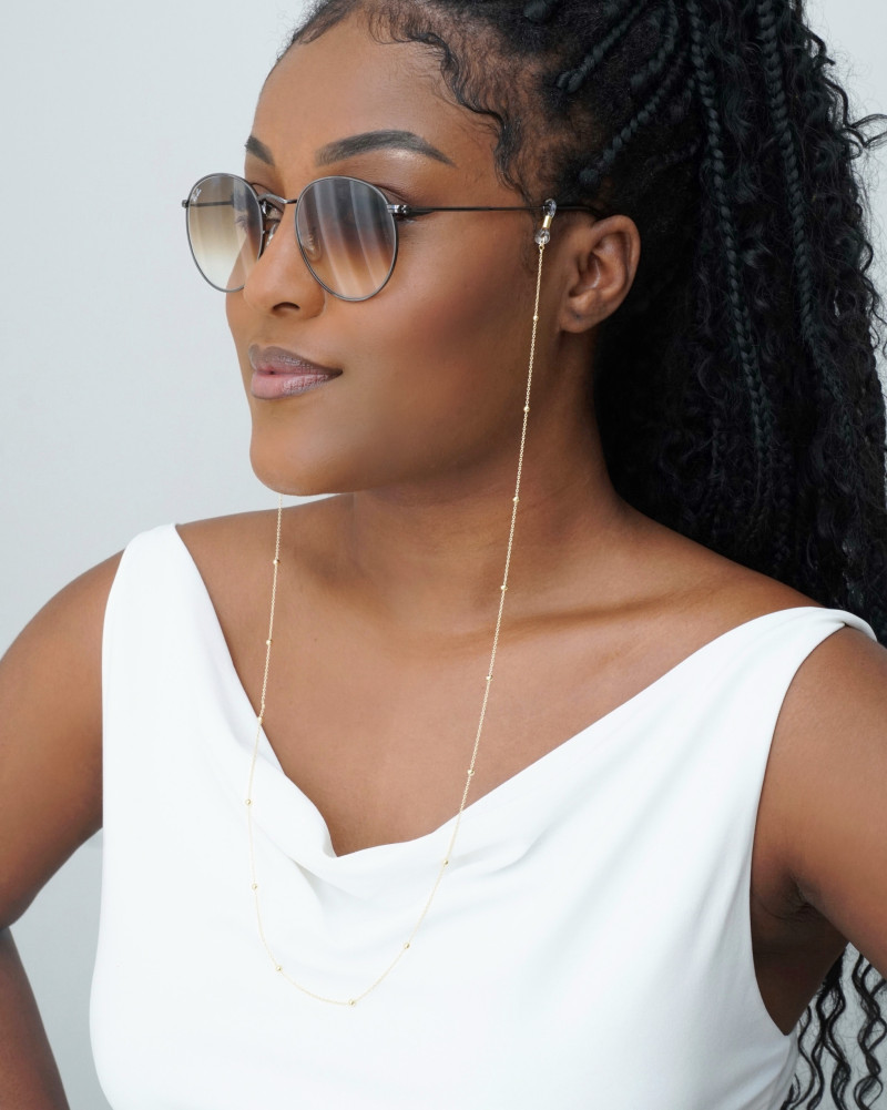 Suporte de Óculos Bolinhas Banhado a Ouro 18K