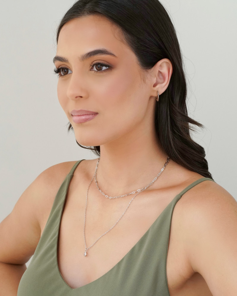 Brinco Argola Click Redonda Achatada Lisa 1.7 cm Ródio Branco