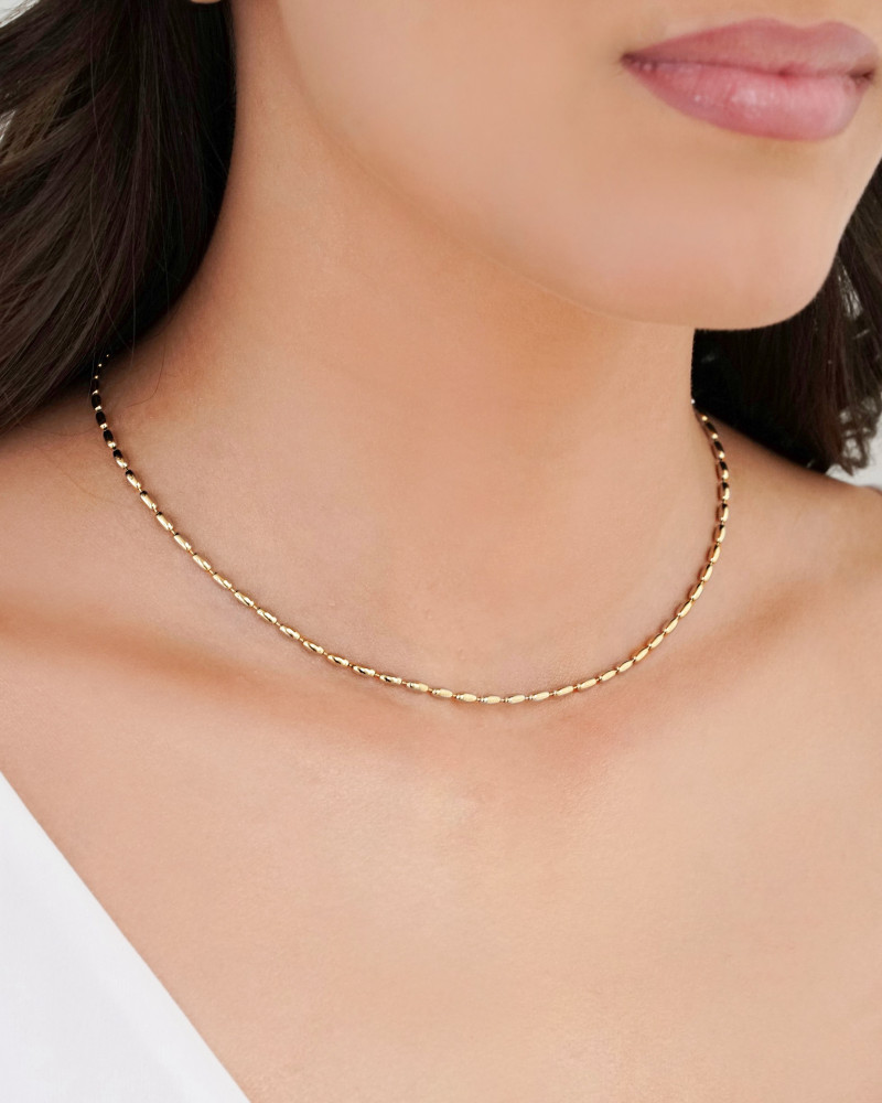 Choker Gomos Ovais Lisas Banhado a Ouro 18K