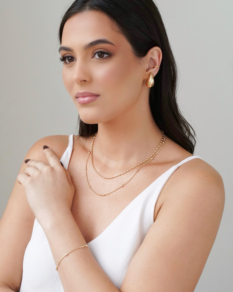 Choker Gomos Ovais Lisas Banhado a Ouro 18K