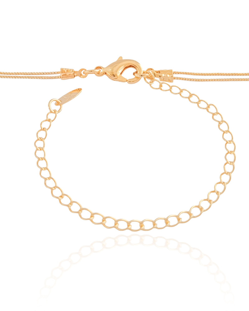 Gargantilha Dupla Veneziana Gota Lisa Cristal Banhado a Ouro 18K