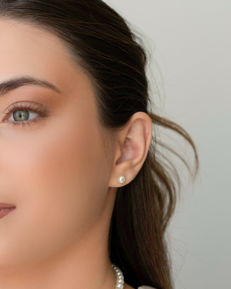 Brinco Pérola 6 mm Banhado a Ouro 18K