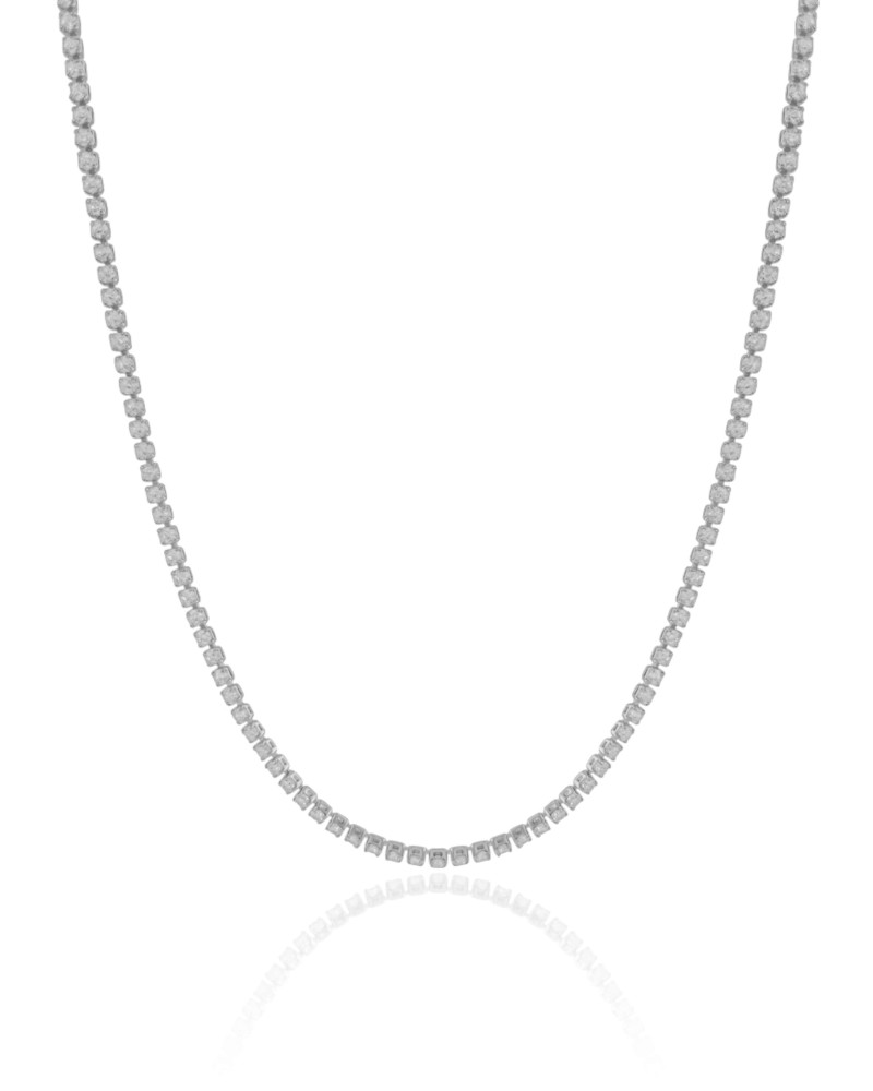 Choker Riviera Cristal 1.75 mm Ródio Branco