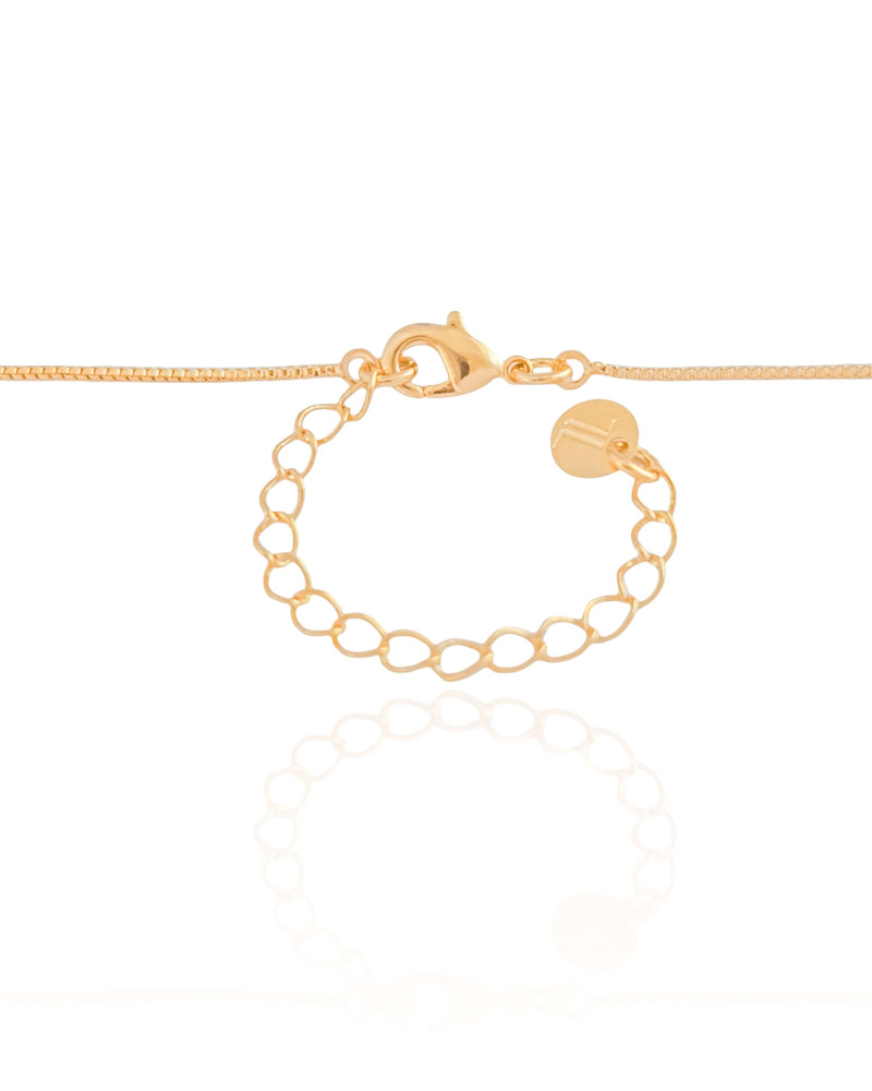 Gargantilha Veneziana Ponto de Luz Cristal Banhado a Ouro 18K