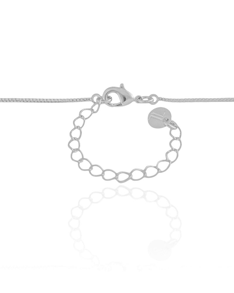 Gargantilha Veneziana Ponto de Luz Cristal Ródio Branco