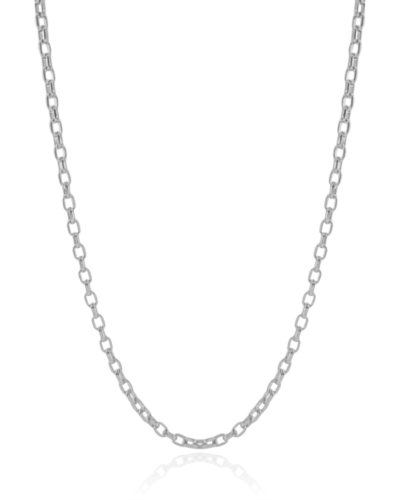 Gargantilha Elos 3 mm Ródio Branco