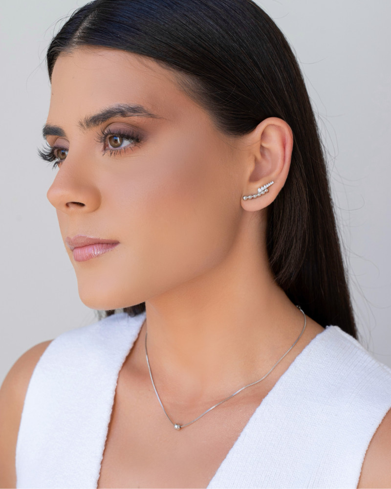 Choker Veneziana Bola Lisa 5 mm Ródio Branco