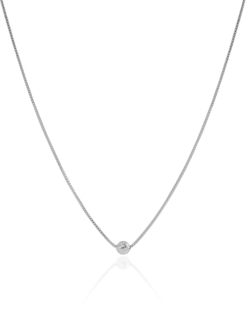 Choker Veneziana Bola Lisa 5 mm Ródio Branco