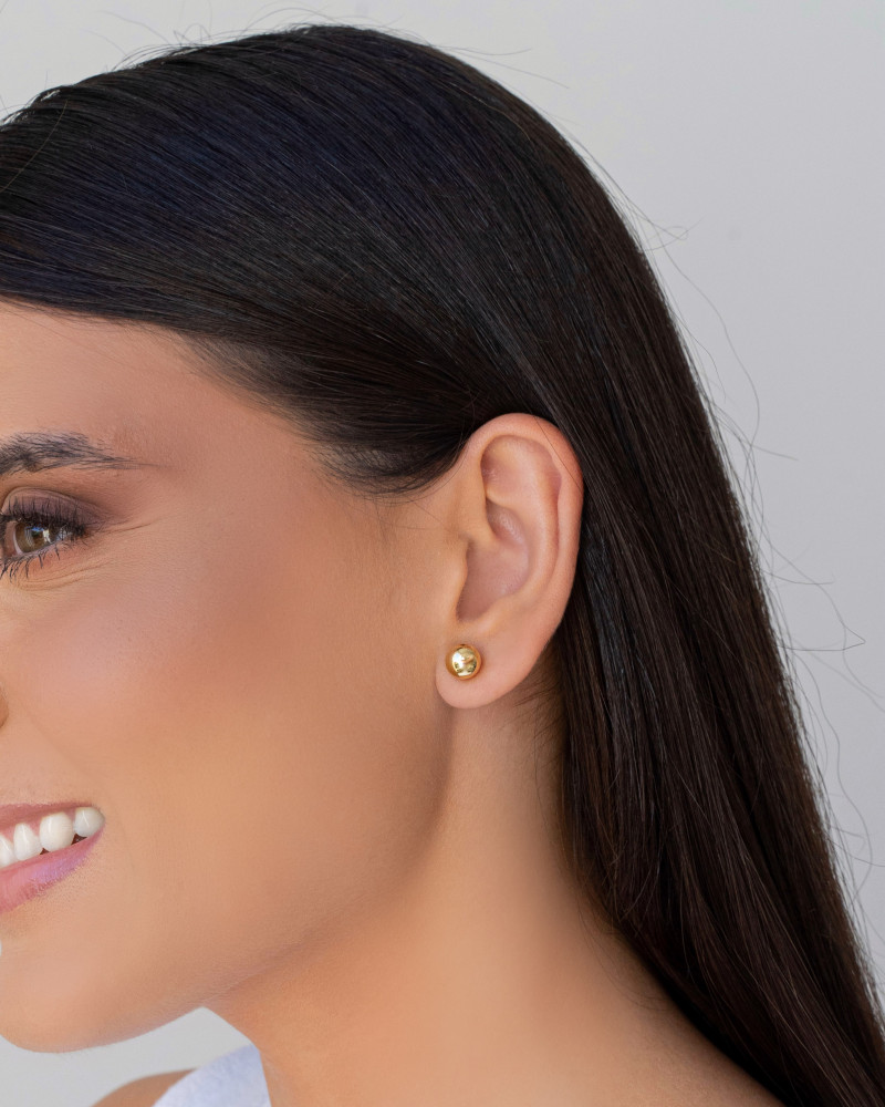 Brinco Bola Lisa 8 mm Banhado a Ouro 18K