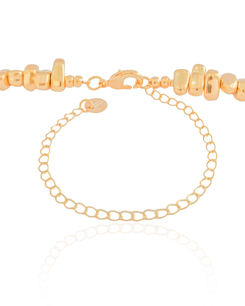 Choker Cascalhos Lisos Banhado a Ouro 18K