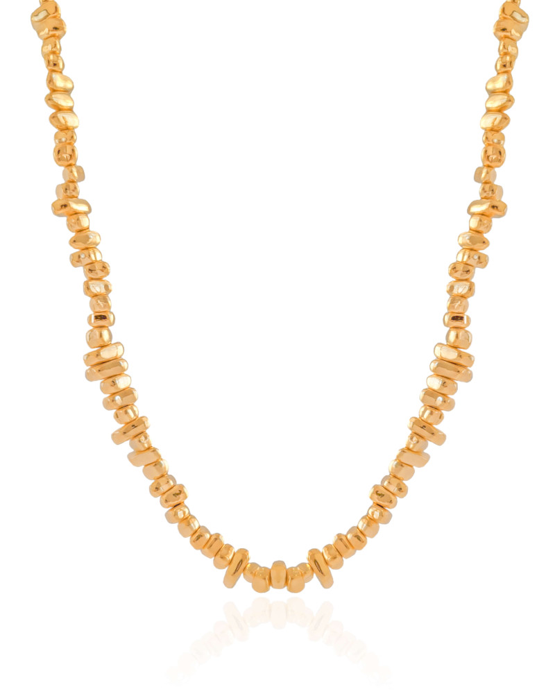 Choker Cascalhos Lisos Banhado a Ouro 18K