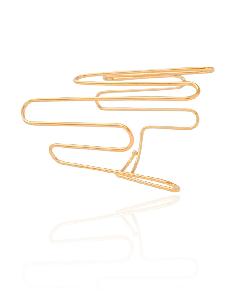 Bracelete Fio Ondas Banhado a Ouro 18K