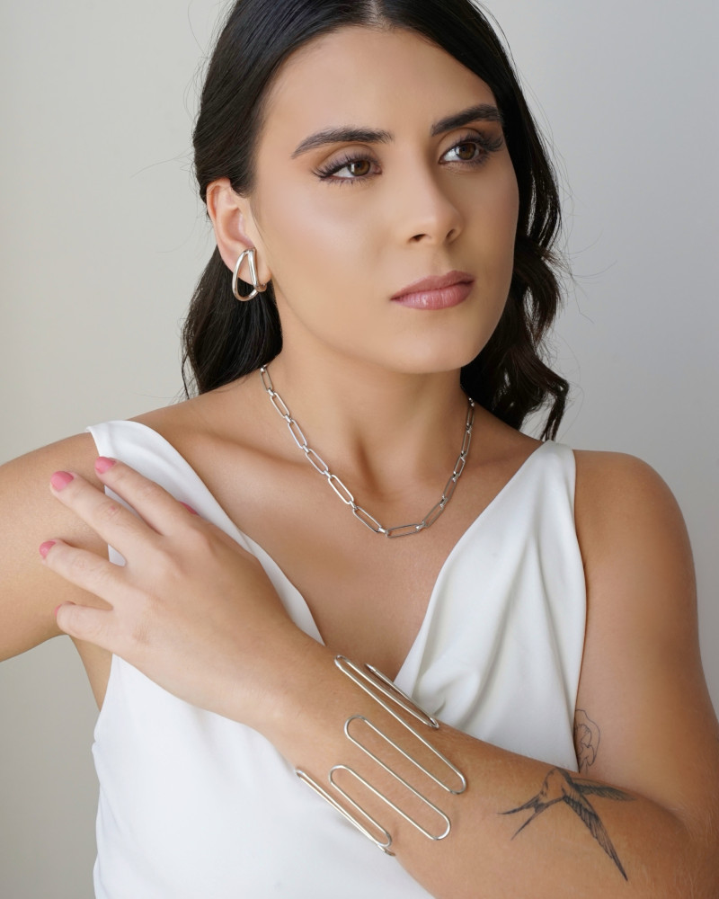 Bracelete Fio Ondas Ródio Branco