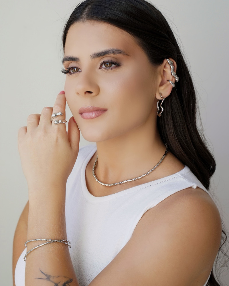 Bracelete Espiral 2 mm Ródio Branco