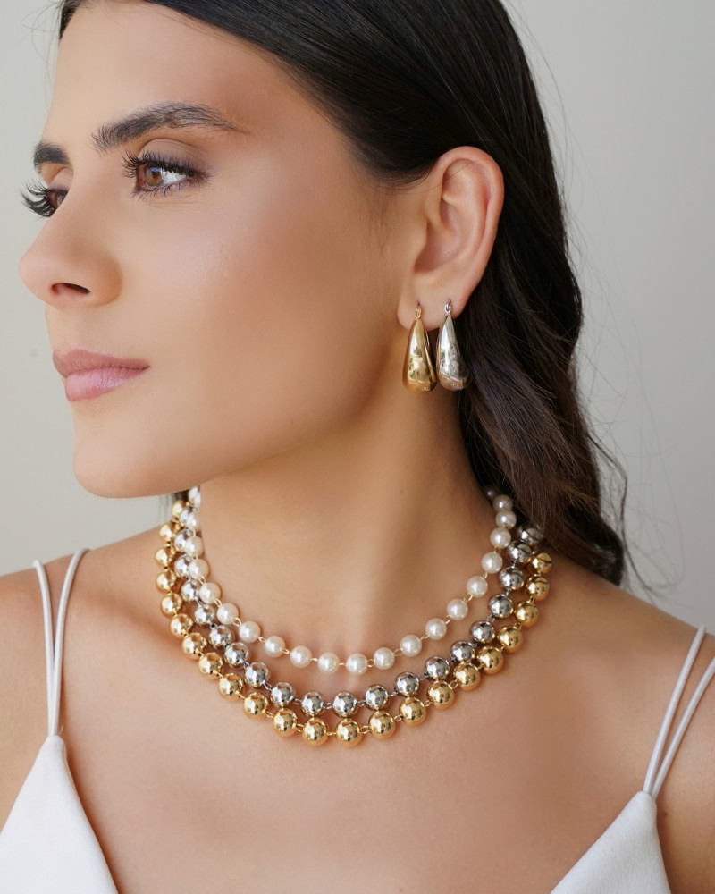 Choker Pérolas 8 mm Banhado a Ouro 18K