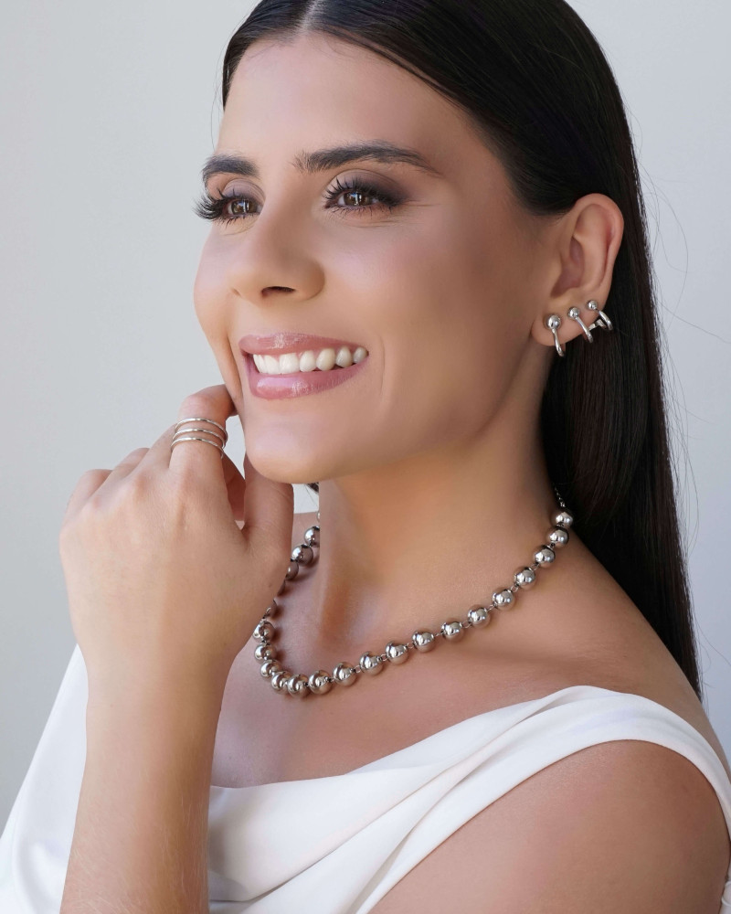 Choker Bolas Lisas 10 mm Ródio Branco