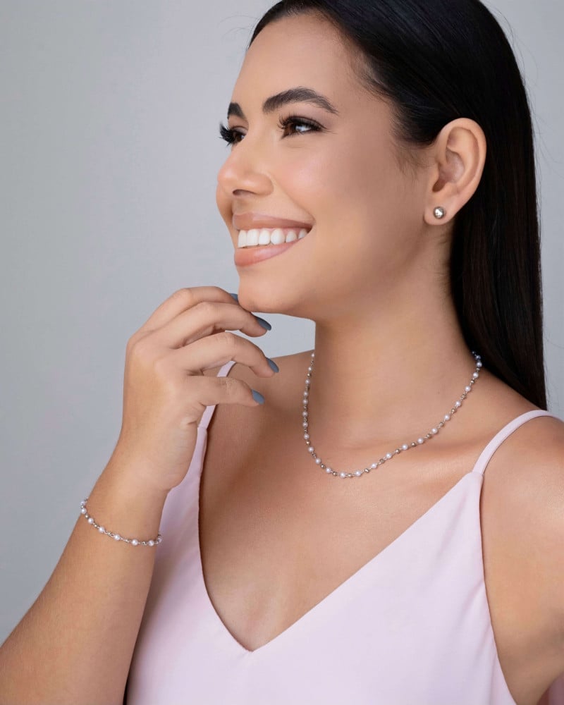 Brinco Bola 8 mm Ródio Branco