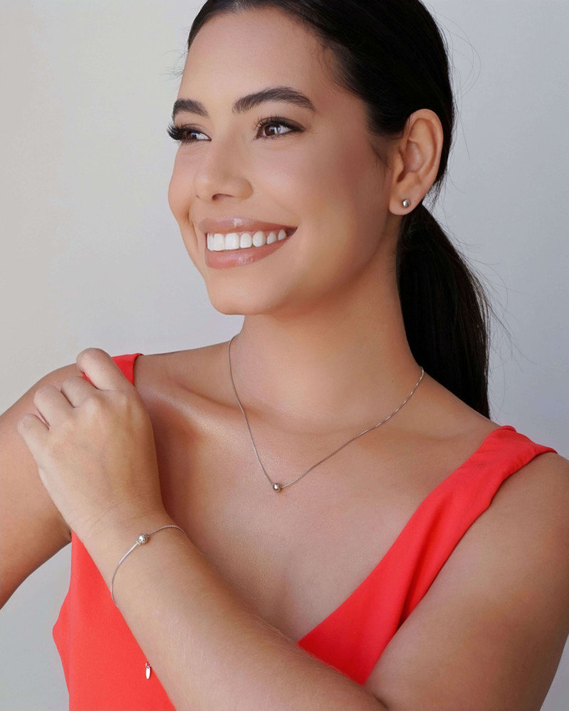 Brinco Bola 6 mm Ródio Branco