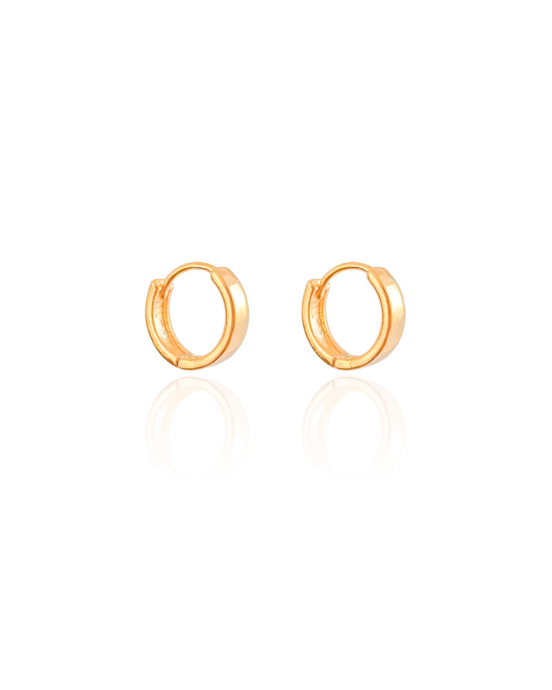 Brinco Argola Click Lisa 1.3 cm Banhado a Ouro 18K